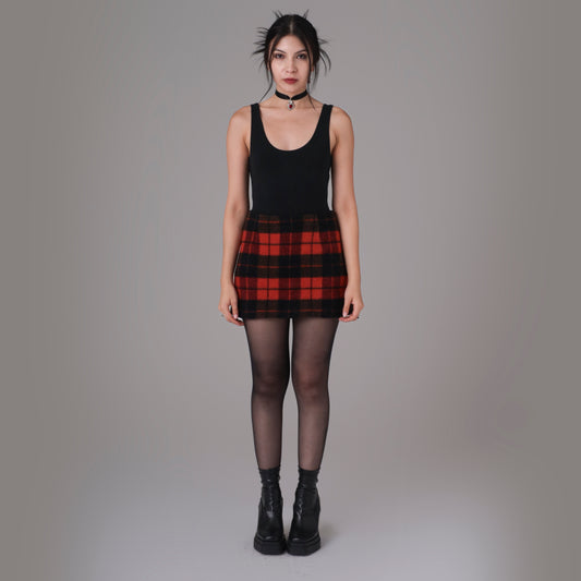 Y2K Guess Mini Red and Black Plaid Skirt