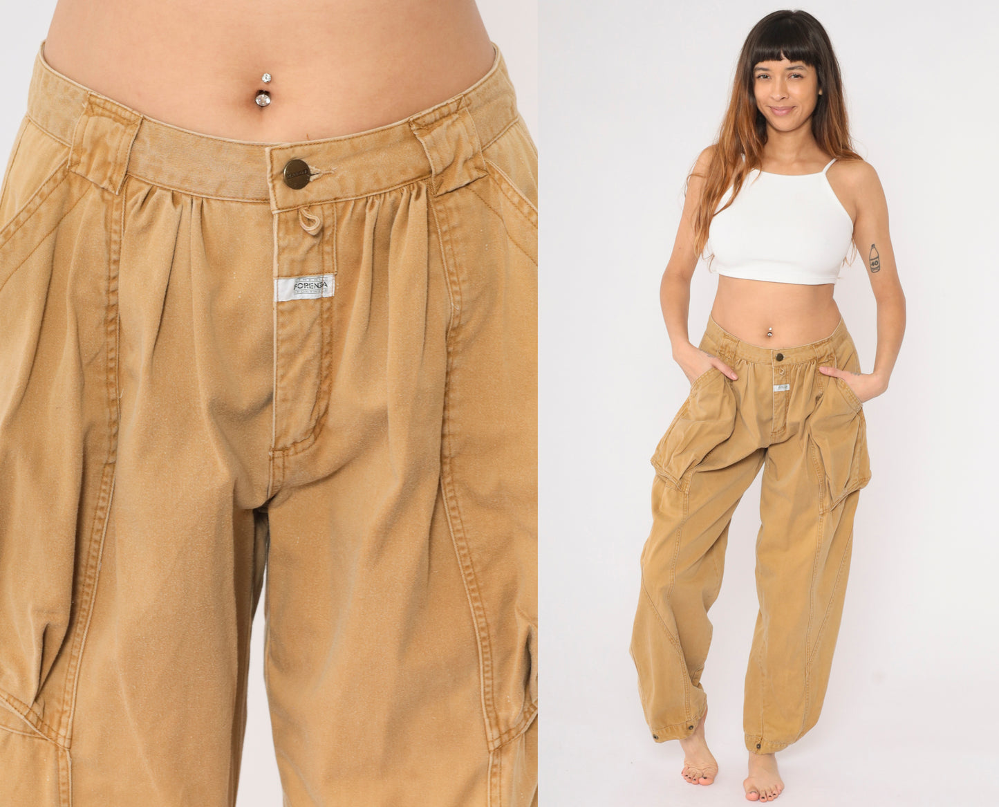 Vintage Brown Ankle Snap Cargo Pant M/44