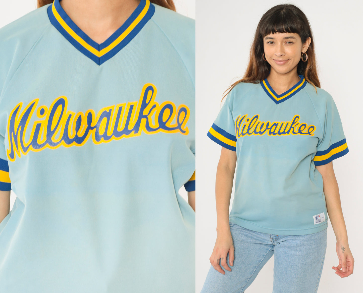 Vintage 80s Milwaukee Brewers MLB Baseball Jersey M