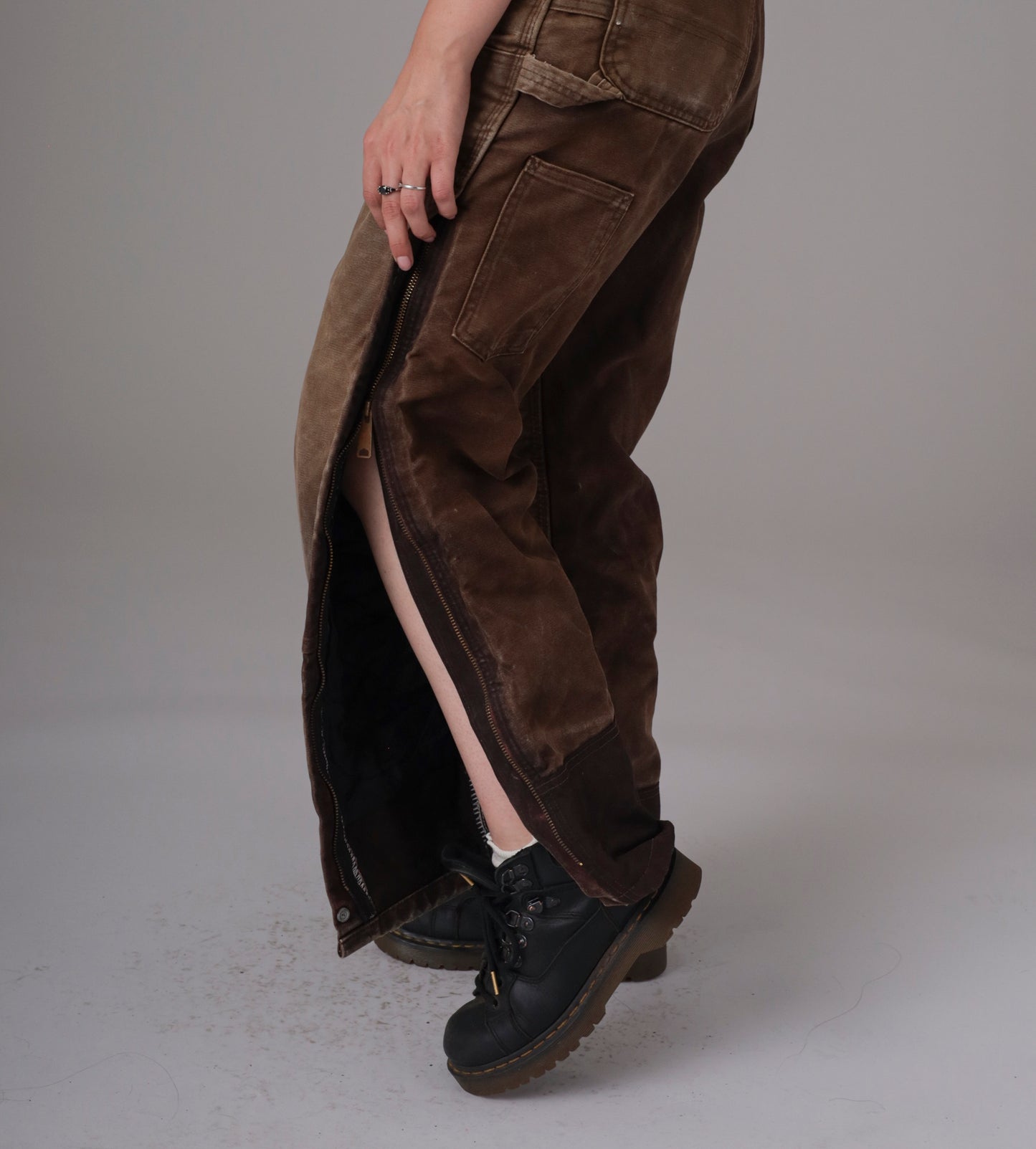 90s Dark Brown Carhartt Lined Double Knee Pants