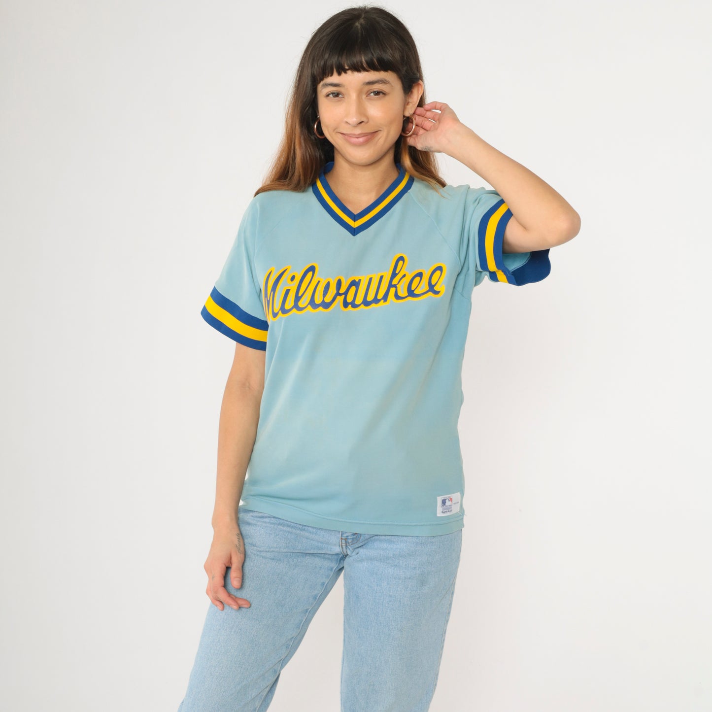 Vintage 80s Milwaukee Brewers MLB Baseball Jersey M