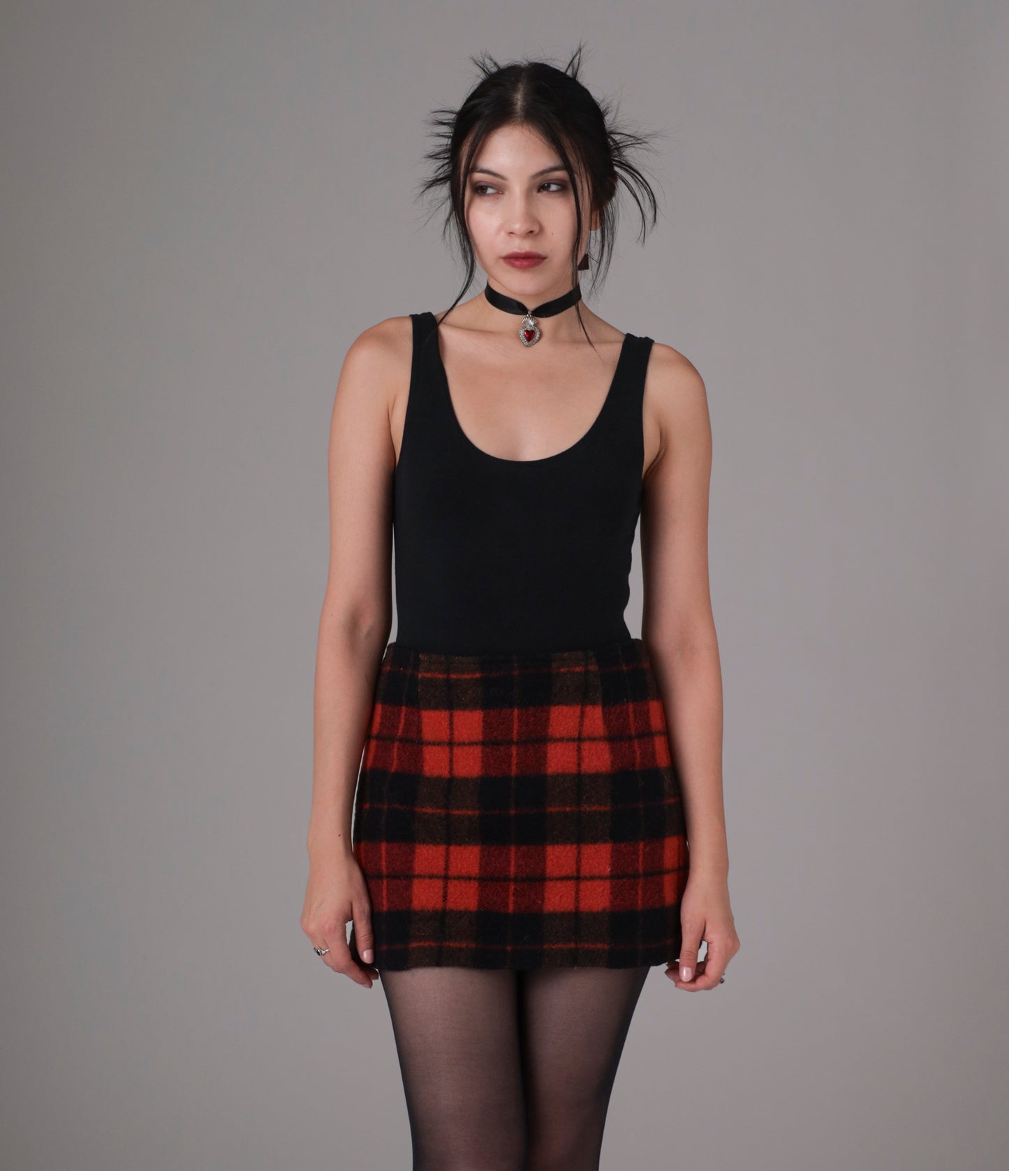 Y2K Guess Mini Red and Black Plaid Skirt