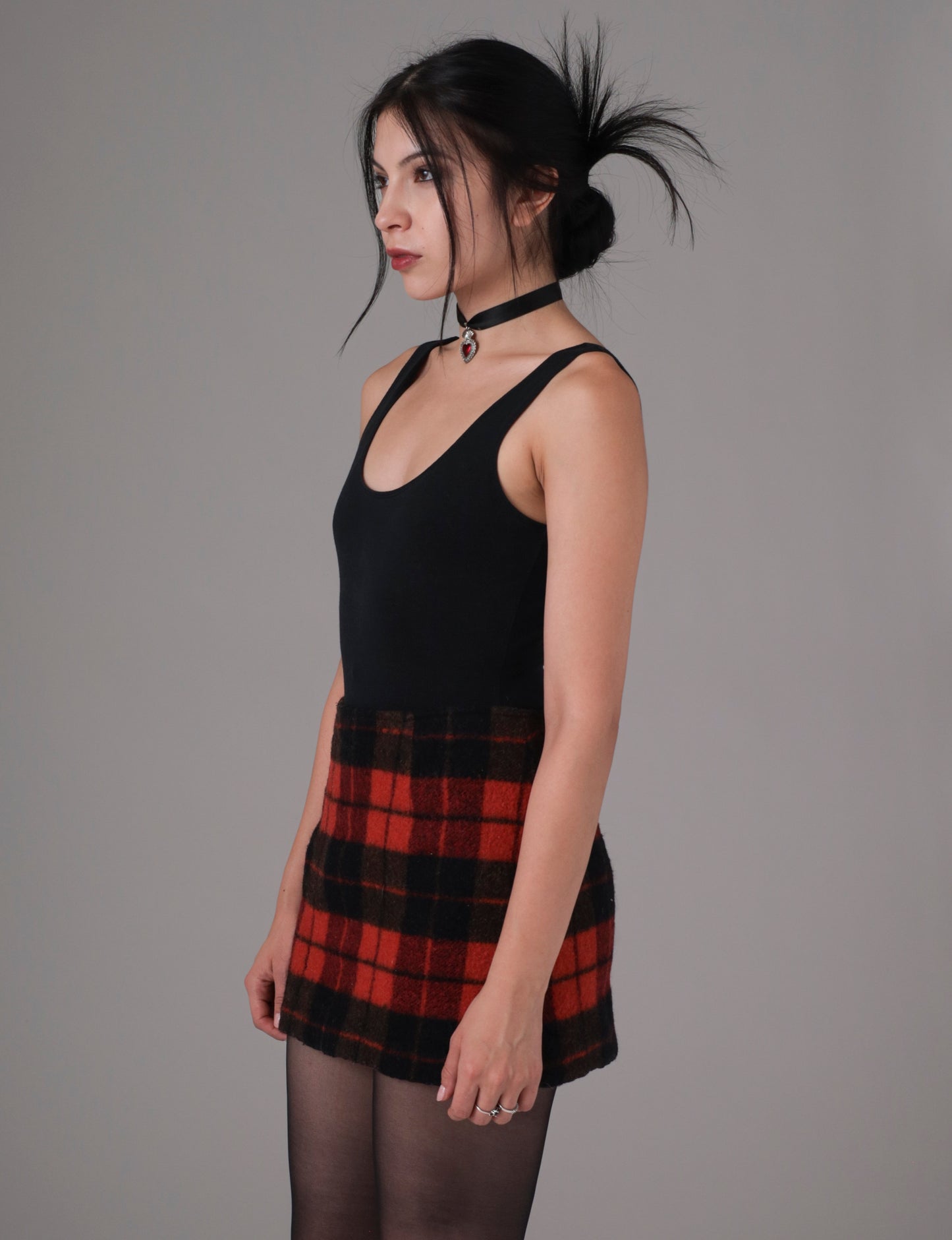 Y2K Guess Mini Red and Black Plaid Skirt