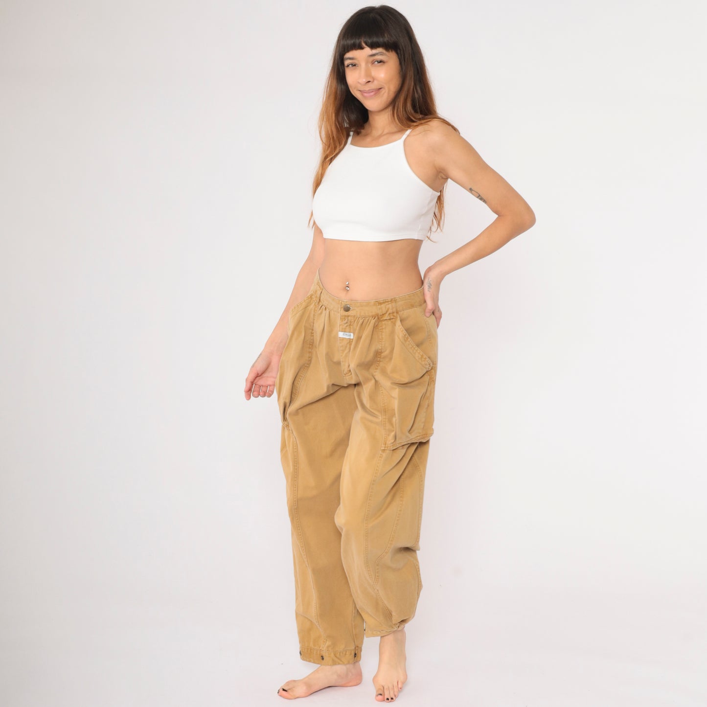 Vintage Brown Ankle Snap Cargo Pant M/44