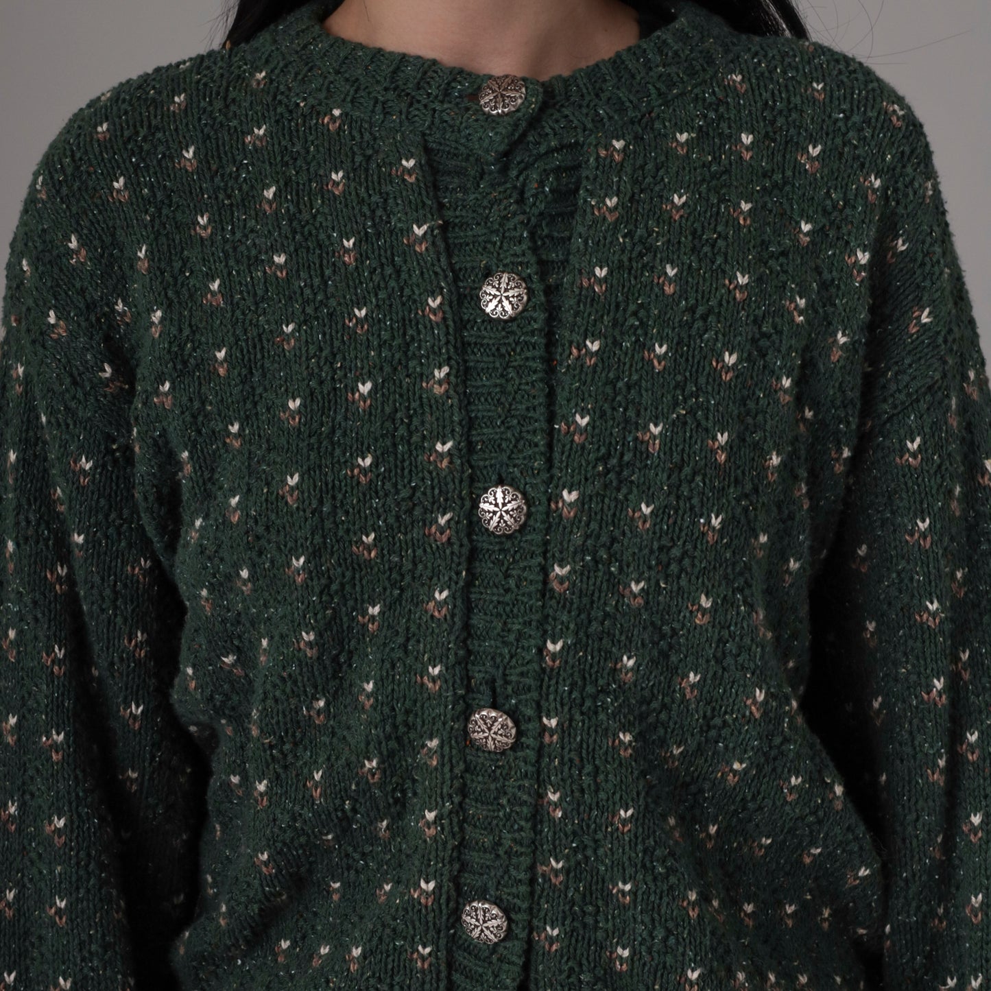 90s Green Cardigan Sweater