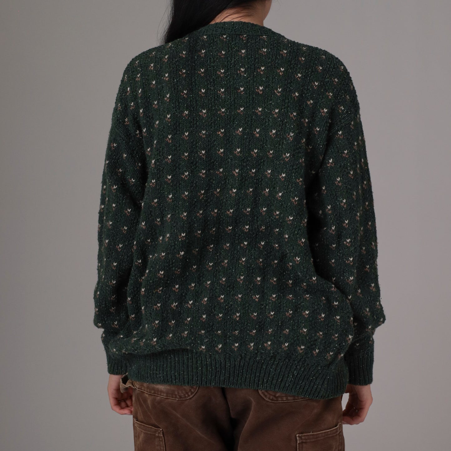 90s Green Cardigan Sweater