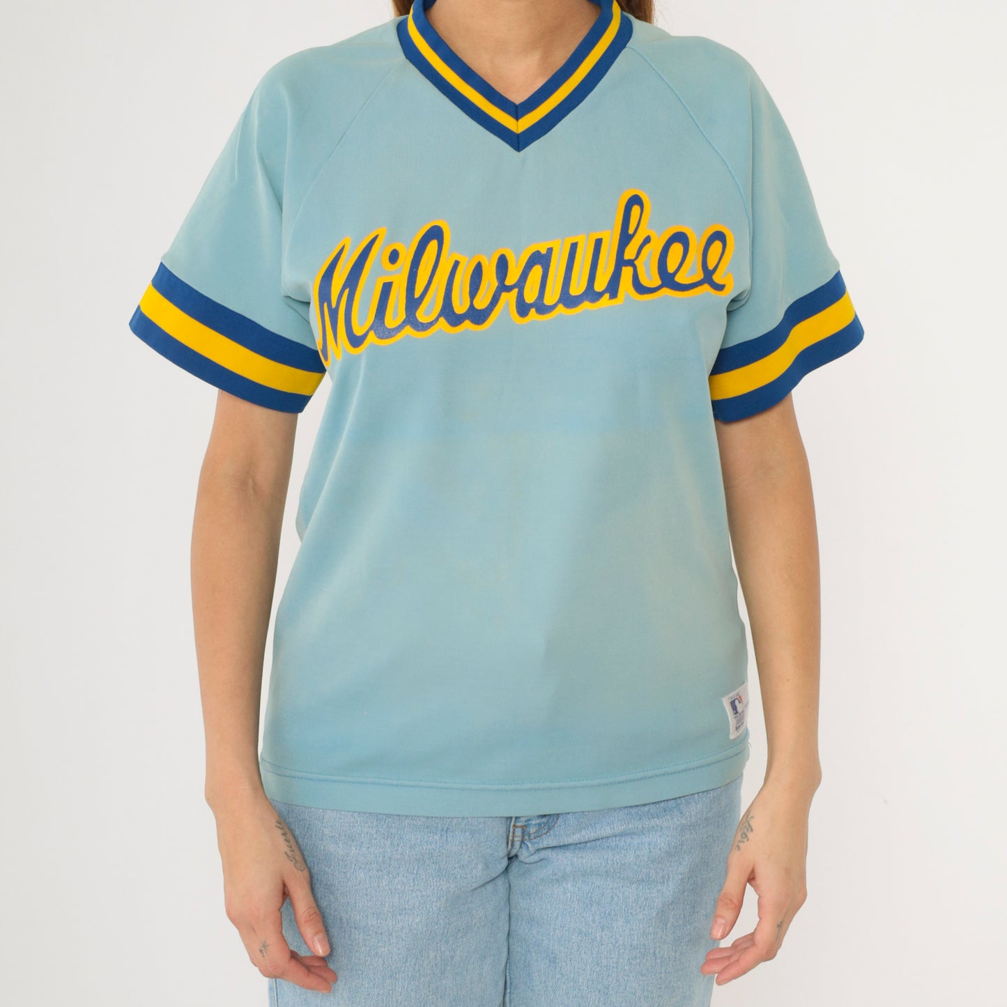 Vintage 80s Milwaukee Brewers MLB Baseball Jersey M