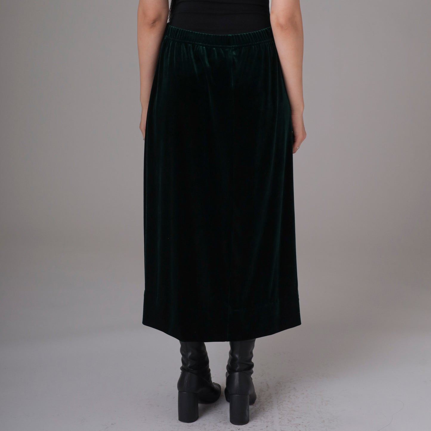 90s Dark Green Velvet Maxi Skirt