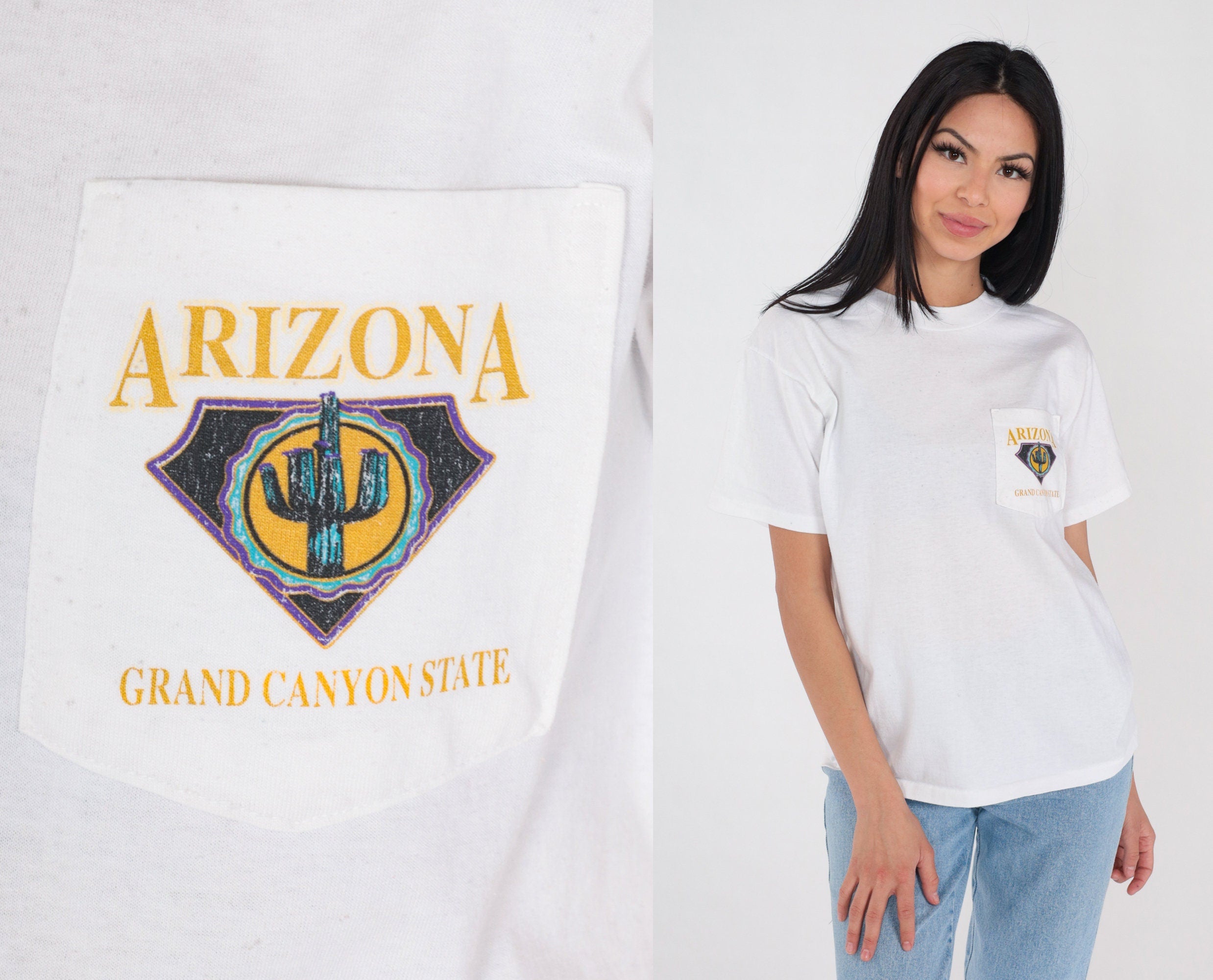 Arizona T-Shirt 90s Grand Canyon State T Shirt Cactus Graphic